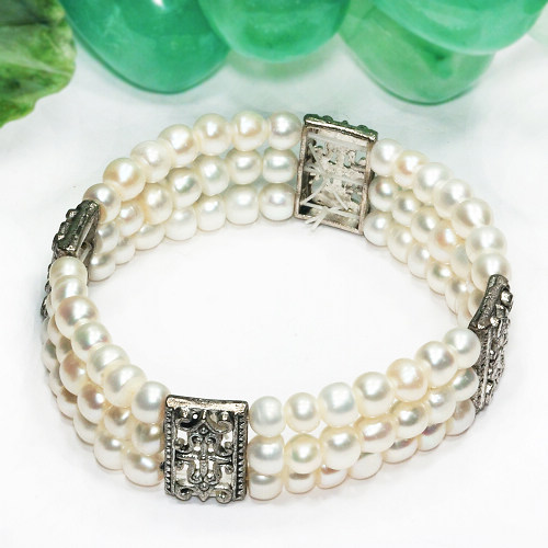 Perlenarmband, Armband, Armkette, Süßwasserperlen, 4147